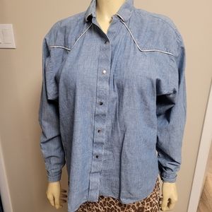 Karman western denim shirt L Horses